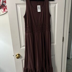 Torrid brown cotton maxi dress 00x 10 large nwt